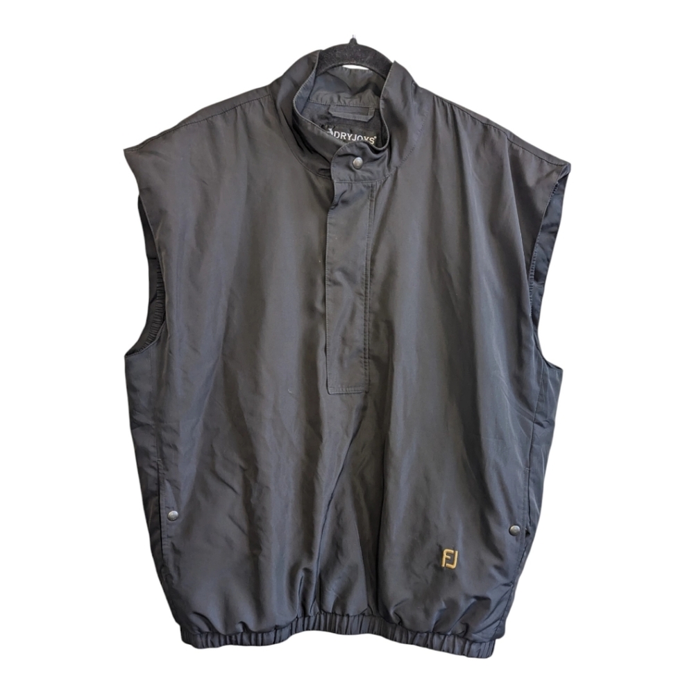 FOOTJOY DryJoys 1/4 SNAP & ZIP 100% Polyester L Black LINED VEST Wind & Rain